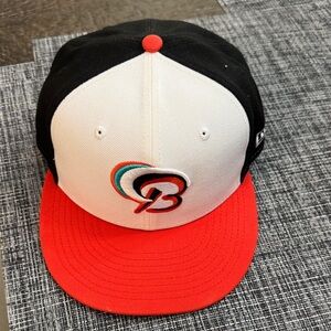 Minor League On Field New Era Black Fitted Cap SZ 7 1/4